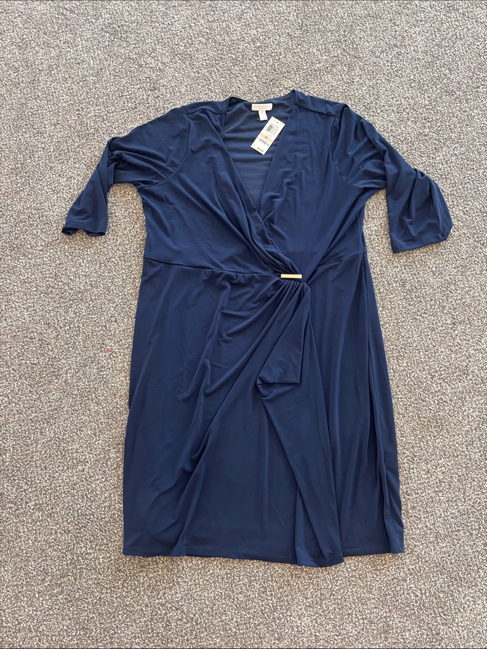 Charter Club Navy Twist-Front Knee-Length Dress